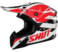 Shot Pulse Revenge Casco motocross, nero-bianco-rosso, taglia L