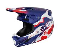 Shot Speed Beast Casco da motocross, bianco-rosso-blu, taglia L per maschi
