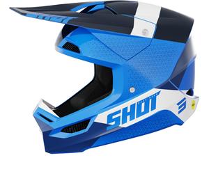 Shot Race Ridge Casco da motocross, nero-bianco-blu, taglia L per maschi