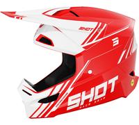 Shot Race Sprint Casco da motocross, bianco-rosso, taglia 2XL per maschi
