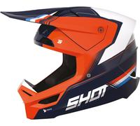 Shot Race Tracer Casco Motocross, nero-bianco-arancione, taglia M