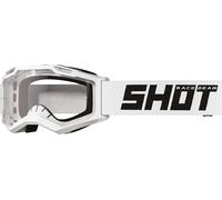 Occhiali motocross per bambini Shot Rocket Kid 2.0 solid white con plexiglass trasparente
