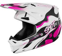 Shot Speed Beast Casco da motocross, bianco-rosa, taglia L per maschi