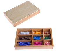SHOTAY Perline BENGKUI in Una Scatola di Legno, Materiale per la Matematica Montessori 1-9 Perline Bar in Scatola di Legno Giocattolo prescolare precoce