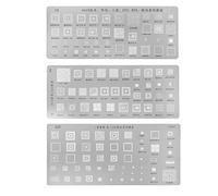 SHOTAY Stencil universali Bga Reballing, 3 Pezzi Kit Stencil universali BGA Reballing per MTK Samsung HTC Huawei Android Argento