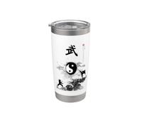 Shotokan - Uniforme per karate, karate, calligrafia Bicchiere termico in acciaio inox doppia parete