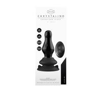 Shots Chrystalino Vibrante - Missy Rechargeable 10 Speed Glass Vibrator With Suction Cup and Remote - Black