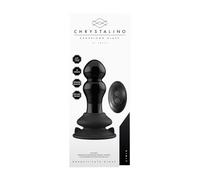 Shots Chrystalino Vibrante - Rimly Rechargeable 10 Speed Glass Vibrator With Suction Cup and Remote - Black