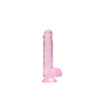 Dildo REALROCK semitrasparente realistico - rosa (15cm)