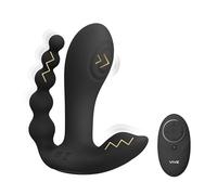 Shots VIVE - Kata Pulse Wave & Vibrating Double Penetration Vibrator - Black