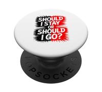 Should I Stay or Go? Divertente Disco Vintage Party Rock Design PopSockets PopGrip Adesivo