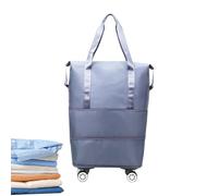 Shoulder Bag with Wheels - Rolling Handbag Under-Seat Luggage, Compact Overnight Garment Carrier | Travel Organizer for Gym, Shopping, Weekend Getaways, Holiday Trips, and Excavation Work, blu,