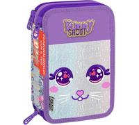 Shout Astuccio 3 Zip Scuola Elementare e Media 44 Pezzi con Segnanome - Astuccio Completo a 3 Scomparti Magic Kawaii Cup 12x6x19,5 cm