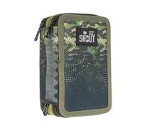 Shout Coolboy | Astuccio a 3 Scomparti per Bambino da Scuola Elementare Media, Astuccio Completo di 44 Pezzi a Tre Zip con Portapenne