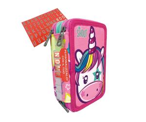 SHOUT MAGIC UNICORN ASTUCCIO 3 ZIP 44 PEZZI SCUOLA E TEMPO LIBERO