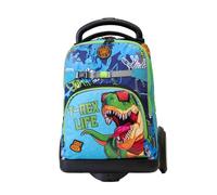 Shout T-Rex | Zaino Trolley Sganciabile da Scuola Elementare e Media per Bambini con Ruote in Gomma Zainetto da Bambino o Bambina - Trolley D-Touch