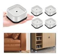 shouwuhho Confezione da 4 rialzi regolabili per mobili, resistenti, altezza 2,5 cm, rialzi quadrati impilabili per letto da 3,5 cm o 7,6 cm, per gambe di scrivania, tavolo, divano, sedia, telaio del