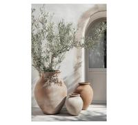 SHOUXI Artistica Tela per Decorazione Murale Poster Vintage con Paesaggio Greco Mediterraneo, Dipinto su Tela, Decorazione da Parete per La Casa, con Limone, Arancia E Ulivo Italiano(C,50x70cm)