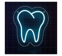 SHOUXI Insegna al Neon LED Pulisci I Denti Insegna Al Neon Semplice E Creativa Alimentata Tramite USB Decorazioni Per Ufficio Per Clinica Odontoiatrica 9.45x8.27inch(Ice blue)