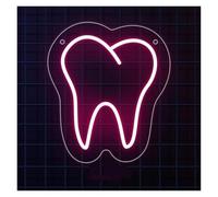 SHOUXI Insegna al Neon LED Pulisci I Denti Insegna Al Neon Semplice E Creativa Alimentata Tramite USB Decorazioni Per Ufficio Per Clinica Odontoiatrica 9.45x8.27inch(Rosa)