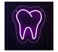 SHOUXI Insegna al Neon LED Pulisci I Denti Insegna Al Neon Semplice E Creativa Alimentata Tramite USB Decorazioni Per Ufficio Per Clinica Odontoiatrica 9.45x8.27inch(Viola)
