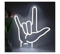 SHOUXI Insegna al Neon Luci Al Neon A Forma Di Mano Rock And Roll Per Bar, Pub, Camera Da Letto, Caverna Dell'uomo, Sala Giochi, Decorazione 36.5x31cm