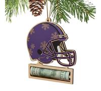 Shouxiut Decorazione creativa in legno a forma di casco da calcio, decorazione per la casa | fermasoldi di Natale, per albero di Halloween, casa, vacanze, Capodanno, bambini, adulti, famiglia