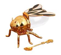 Shouxiut Vaso di miele d'ape, vaso decorativo a forma di ape, contenitore per miele per condimento, ciotola porta zucchero, statua animale, barattolo di condimento in cristallo per alimenti per la