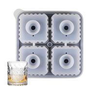 Shouxiut Vassoi per ghiaccio | Stampo per ghiaccio in silicone a 4 cavità - Stampo per 4 cavità a forma di cubo Lagre facile da rilasciare per cocktail degustazione di whisky, cucina, campeggio, feste
