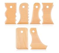 Shovelmty 7 Pezzi Strumenti per Rifinire la Ceramica Strumenti per Modellare Il Piede nel Argilla per Ceramica Texture Profilo nel Legno Fascio di Costole per Modellare Il Piede