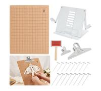 Shovelmty Set di Tavole per Macramè, Tavole per Macramè e Supporto Regolabile In Metallo, Tavole per Progetti In Macramè con Griglia Bifacciale