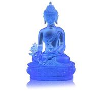 Shovelmty Statua del Buddha della Medicina Tibetana, Scultura di Buddha nel Resina Traslucida Decorazione per la Meditazione Decorazione Spirituale da Collezione - Blu