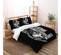 SHOVERKD Alfa Lupo Forza Copriletto Stampa 3D WildVita Foresta Terra Set Di Biancheria Microfibra Leggera Chiusura A Zip Per Bambini/Ragazzi Con 2 Federe Super King（260x220cm）
