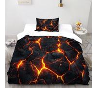 SHOVERKD crepa di lava Set Di Biancheria Da Letto Per 2 Pezzi Con Stampa 3D Gothic Themes Copripiumino Con 1 Federe in Microfibra Morbida E Leggera Single（135x200cm）