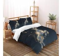 SHOVERKD Cyber Spirito Cervo Copripiumino Stampa 3D Fauna Terra Animali Set Di Biancheria Morbida Microfibra Chiusura A Zip Per Bambini/Ragazzi Con 2 Federe Double(200x200cm)