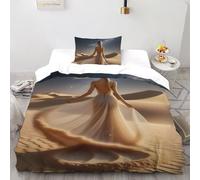 SHOVERKD Desert Musa Dea Copriletto 3D Stampa Fata Tale Fantasia Biancheria Da Letto Microfibra Leggera Chiusura A Zip Per Bambini/Ragazzi Con 1 Federe Single（135x200cm）