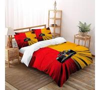 SHOVERKD Deserto Guerra lampo Auto da corsa Copriletto Stampa 3D Veicolo Set Di Biancheria Morbida Microfibra Chiusura A Cerniera Per Bambini/Ragazzi 3 Pezzi King(220x240cm)