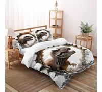 SHOVERKD Dinosauroo rotto Set Copripiumino 3 Pezzi Con Stampa 3D Animal Theme Incluso Copripiumino Con 2 Federe Con Federe in Microfibra Ultra Morbida Double(200x200cm)