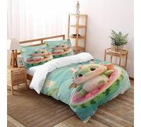 SHOVERKD Dragon Acquamelon Set Di Biancheria Da Letto Per 3 Pezzi Con Stampa 3D Animal Themes Wildlife Copripiumino Con 2 Federe in Microfibra Morbida E Leggera Double(200x200cm)