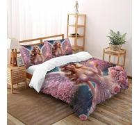SHOVERKD Floreale Musa Fata Copriletto Stampa 3D Fata Tale Fantasia Biancheria Da Letto Microfibra Leggera Chiusura A Zip Per Bambini/Ragazzi Con 2 Federe King（220x240cm）
