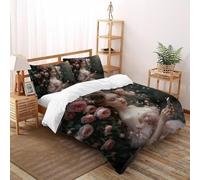 SHOVERKD Floreale Musa Fata Copriletto Stampa 3D Fata Tale Fantasia Biancheria Da Letto Microfibra Leggera Chiusura A Cerniera Per Bambini/Ragazzi 3 Pezzi King（220x240cm）