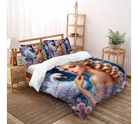 SHOVERKD Floreale Musa Fata Copripiumino 3D Stampa Fata Tale Fantasia Biancheria Da Letto Microfibra Leggera Chiusura A Cerniera Per Bambini/Ragazzi 3 Pezzi Double（200x200cm）