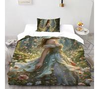SHOVERKD Floreale Musa Fata Copripiumino 3D Stampa Fata Tale Fantasia Biancheria Da Letto Morbida Microfibra Chiusura A Cerniera Per Bambini/Ragazzi 2 Pezzi Single（135x200cm）