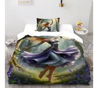 SHOVERKD Floreale Musa Fata Copripiumino Stampa 3D Fata Tale Fantasia Set Di Biancheria Morbida Microfibra Chiusura A Cerniera Per Bambini/Ragazzi 2 Pezzi Single(135x200cm)