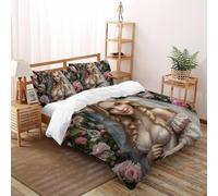 SHOVERKD Floreale Regina Musa Copriletto Stampa 3D Fata Tale Fantasia Biancheria Da Letto Microfibra Leggera Chiusura A Zip Per Bambini/Ragazzi Con 2 Federe King（220x240cm）