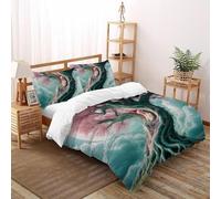 SHOVERKD Foresta Musa Fata Copriletto 3D Stampa Fata Tale Fantasia Set Di Biancheria Microfibra Leggera Chiusura A Cerniera Per Bambini/Ragazzi 3 Pezzi Super King（260x220cm）