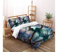 SHOVERKD Foresta Musa Fata Copriletto Stampa 3D Fata Tale Fantasia Biancheria Da Letto Microfibra Leggera Chiusura A Zip Per Bambini/Ragazzi 3 Pezzi Double（200x200cm）