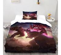 SHOVERKD Godzilla Kong Set Di Biancheria Da Letto Per 2 Pezzi Con Stampa 3D Animal Theme Fauna selvatica Incluso Copripiumino Con 1 Federe in Microfibra Morbida E Leggera Single(135x200cm)