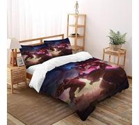 SHOVERKD Godzilla Kong Set Di Biancheria Da Letto Per 3 Pezzi Con Stampa 3D Animal Theme Fauna selvatica Incluso Copripiumino Con 2 Federe in Microfibra Morbida E Leggera Super King(260x220cm)