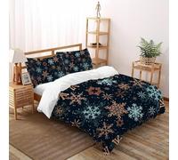 SHOVERKD Inverno Mondo delle fate Magia Copripiumino Stampa 3D Biancheria Da Letto Morbida Microfibra Chiusura A Cerniera Per Bambini/Ragazzi 3 Pezzi King(220x240cm)